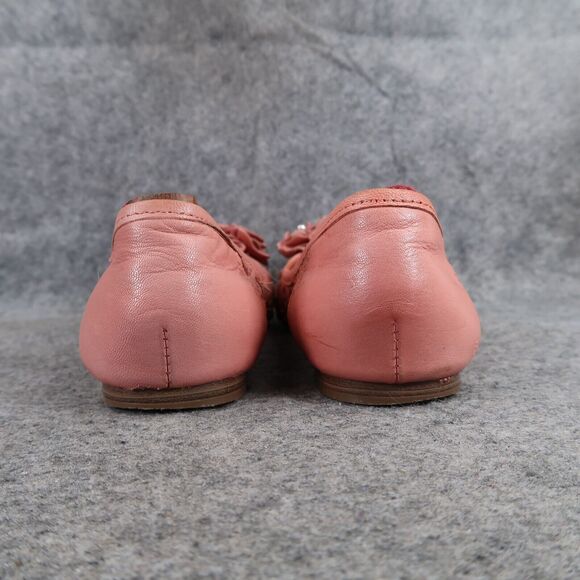 Report Shoes Womens 7 Flats Slip On Woven Peep Toe Ruffle Embellished Fashion - Picture 6 of 16